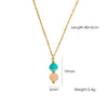 Wholesale Natural Stone Pendant Necklace Stainless Steel Geometric Simple Set With Gemstones For Women