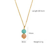 Wholesale Natural Stone Pendant Necklace Stainless Steel Geometric Simple Set With Gemstones For Women