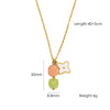 Wholesale Natural Stone Pendant Necklace Stainless Steel Geometric Simple Set With Gemstones For Women