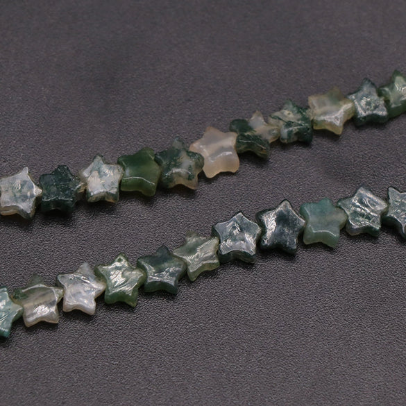 Wholesale Natural Stone Powder Crystal Fivepointed Star Loose Beads For Jewelry Accessories Earrings Semifinished Materials With Polishing Treatment