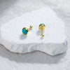 Wholesale Natural Stone S925 Silver Geometric Baroque Style Electroplated Stud Earrings For Women