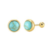Wholesale Natural Stone S925 Silver Geometric Baroque Style Electroplated Stud Earrings For Women