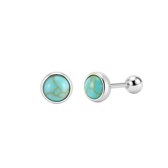 Wholesale Natural Stone S925 Silver Geometric Baroque Style Electroplated Stud Earrings For Women