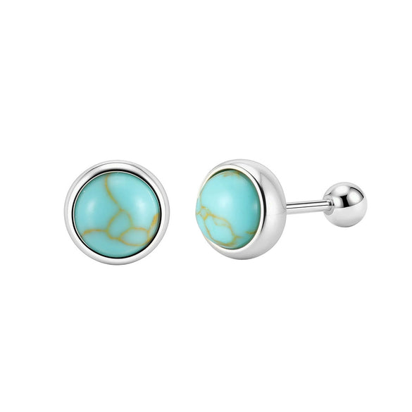 Wholesale Natural Stone S925 Silver Geometric Baroque Style Electroplated Stud Earrings For Women