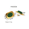 Wholesale Natural Stone Stainless Steel Earrings And Malachite Ring Jewelry Set With Geometric Pattern And Vacuum Real Gold Electroplating