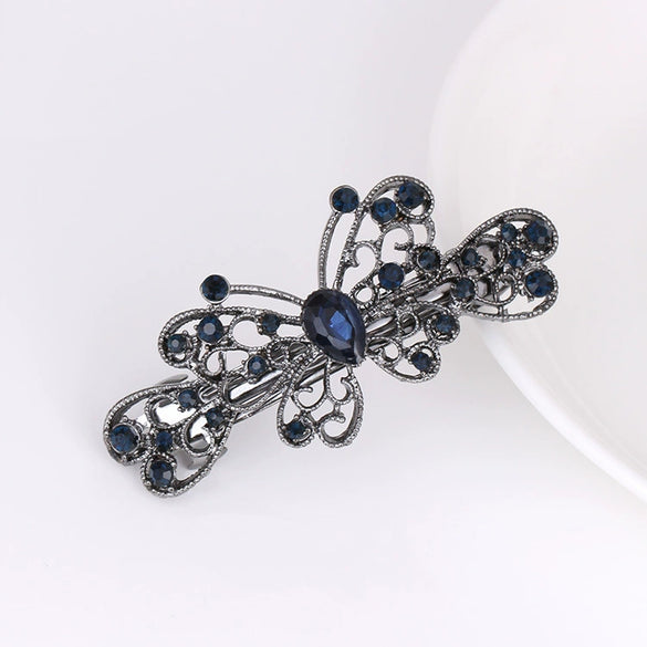 Wholesale Natural Style Alloy Nickelfree Plated Diamond Inlaid Crystal Bow Hairpin For Women