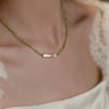 Wholesale Natural Style Copper Beaded Necklace With Olive Green Round Facet Natural Zircon And Baroque Freshwater Pearl Electroplated