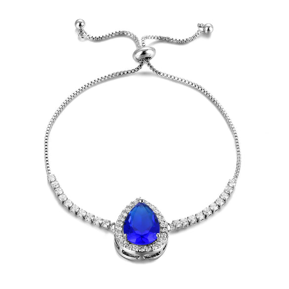 Wholesale Natural Style Drop Shape Environmental Protection Copper Electroplating Women's Zircon Bracelet