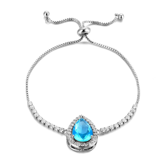 Wholesale Natural Style Drop Shape Environmental Protection Copper Electroplating Women's Zircon Bracelet