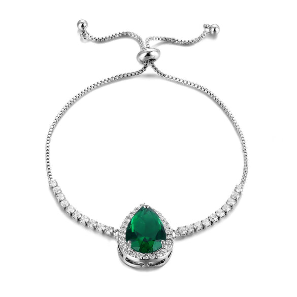 Wholesale Natural Style Drop Shape Environmental Protection Copper Electroplating Women's Zircon Bracelet