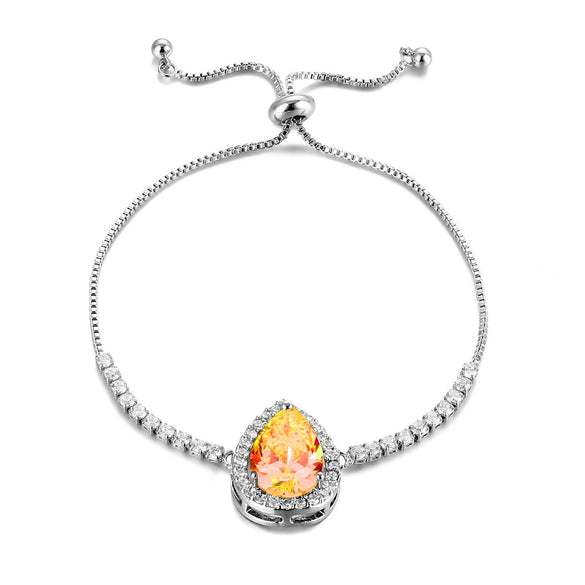 Wholesale Natural Style Drop Shape Environmental Protection Copper Electroplating Women's Zircon Bracelet