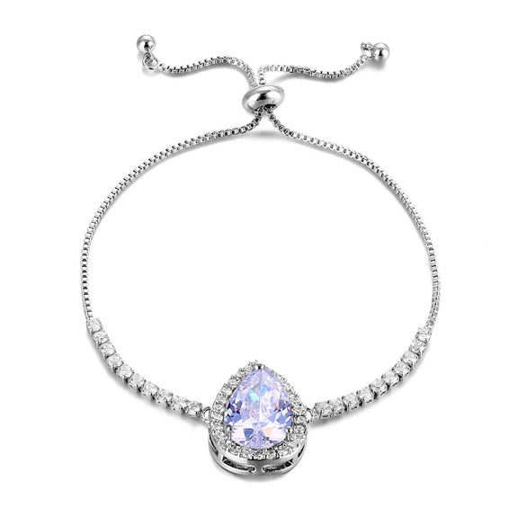 Wholesale Natural Style Drop Shape Environmental Protection Copper Electroplating Women's Zircon Bracelet