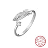Wholesale Natural Style Feather Ring 925 Sterling Silver Electroplated Unisex