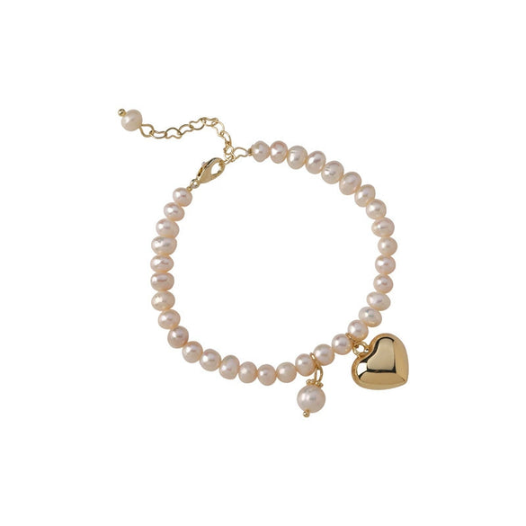 Wholesale Natural Style Heart Shape Freshwater Pearl Bracelet For Women