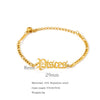 Wholesale Natural Style Twelve Constellations And Ancient English Letters Titanium Steel Bracelets With Electroplating