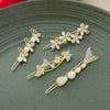 Wholesale Natural Style Zinc Alloy Hairpin With Butterfly Leaves Flowers Rhinestone For Women