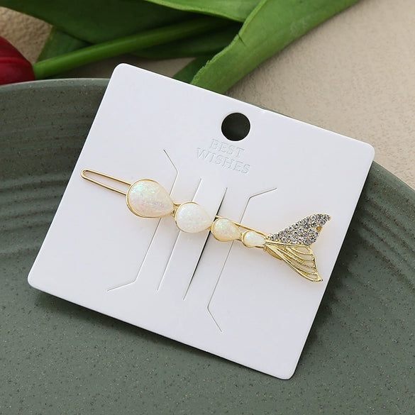 Wholesale Natural Style Zinc Alloy Hairpin With Butterfly Leaves Flowers Rhinestone For Women