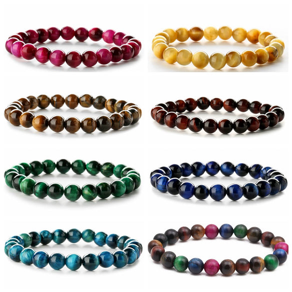 Wholesale Natural Tiger Eye Stone Geometric Handmade Bracelet