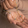 Wholesale Natural Turquoise Clavicle Chain Tassel Zircon Necklace Titanium Steel Geometric Electroplated Ochain Unisex