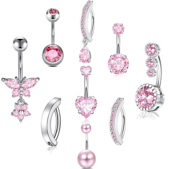 Wholesale Navel Nail Piercing Jewelry Stainless Steel Butterfly Style Electroplated