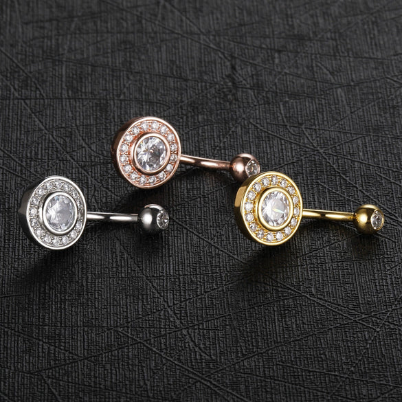 Wholesale Navel Nail Stainless Steel Microdiamond 3A Zircon Constellation Electroplated Unisex