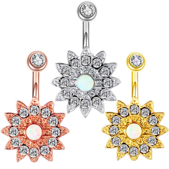 Wholesale Navel Nail Stainless Steel Microdiamond 3A Zircon Constellation Electroplated Unisex