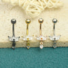 Wholesale Navel Ring Jewelry Stainless Steel Heart Shape Electroplated