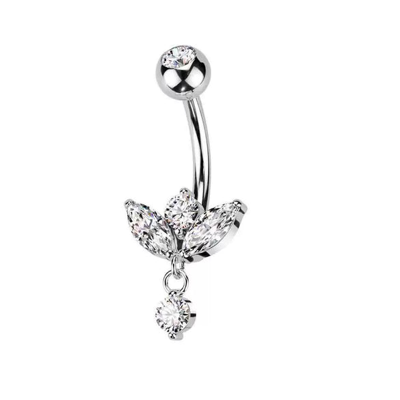 Wholesale Navel Ring Jewelry Stainless Steel Heart Shape Electroplated
