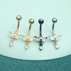 Wholesale Navel Ring Jewelry Stainless Steel Heart Shape Electroplated