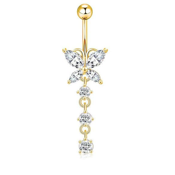 Wholesale Navel Ring Stainless Steel Geometric Electroplated Simple Style Body Puncture