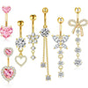 Wholesale Navel Ring Stainless Steel Geometric Electroplated Simple Style Body Puncture