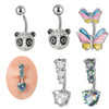 Wholesale Navel Ring Stainless Steel Inlaid Zircon Heart Shape Unisex