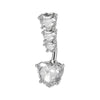 Wholesale Navel Ring Stainless Steel Inlaid Zircon Heart Shape Unisex