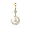 Wholesale Navel Ring Stainless Steel Inlaid Zircon With Heart Pattern And Electroplating Treatment Unisex
