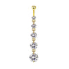 Wholesale Navel Ring Stainless Steel Inlaid Zircon With Heart Pattern And Electroplating Treatment Unisex