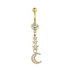 Wholesale Navel Ring Stainless Steel Inlaid Zircon With Heart Pattern And Electroplating Treatment Unisex