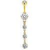 Wholesale Navel Ring Stainless Steel Inlaid Zircon With Heart Pattern And Electroplating Treatment Unisex