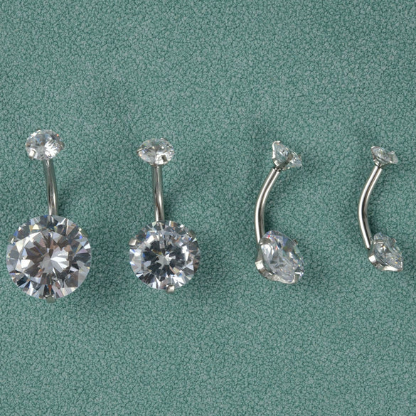 Wholesale Navel Ring Stainless Steel Zircon Round Unisex Puncture Jewelry