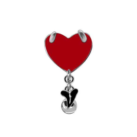 Wholesale Navel Ring Zinc Alloy Heart Shape Bat Dark Series Puncture Unisex