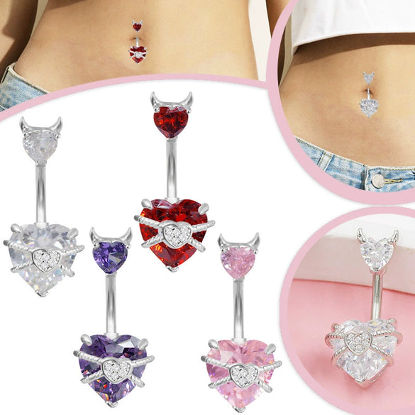 Wholesale Navel Ring Zinc Alloy Heart Shaped Personality Ornament