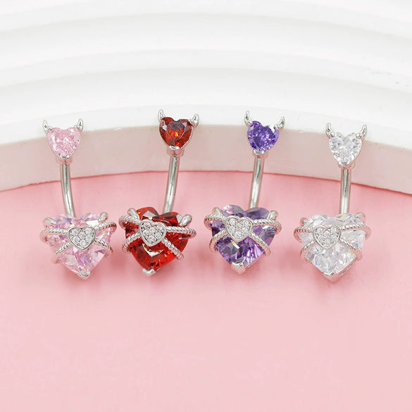 Wholesale Navel Ring Zinc Alloy Heart Shaped Personality Ornament