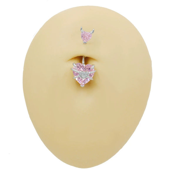 Wholesale Navel Ring Zinc Alloy Heart Shaped Personality Ornament