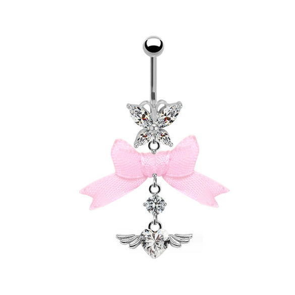 Wholesale Navel Ring Zinc Alloy Heart Shaped Styling Unisex