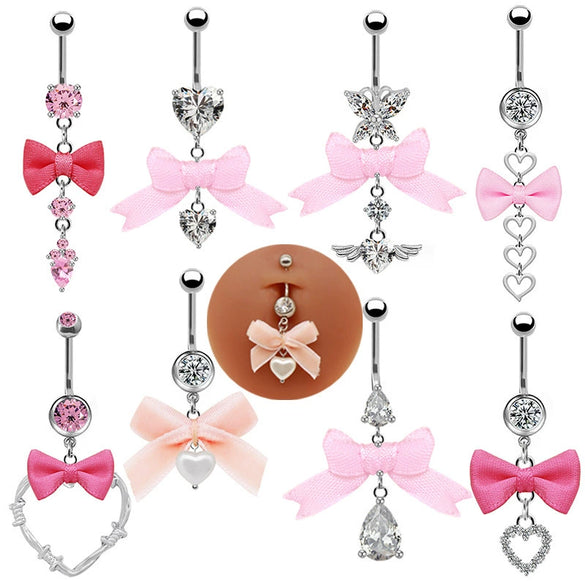 Wholesale Navel Ring Zinc Alloy Heart Shaped Styling Unisex