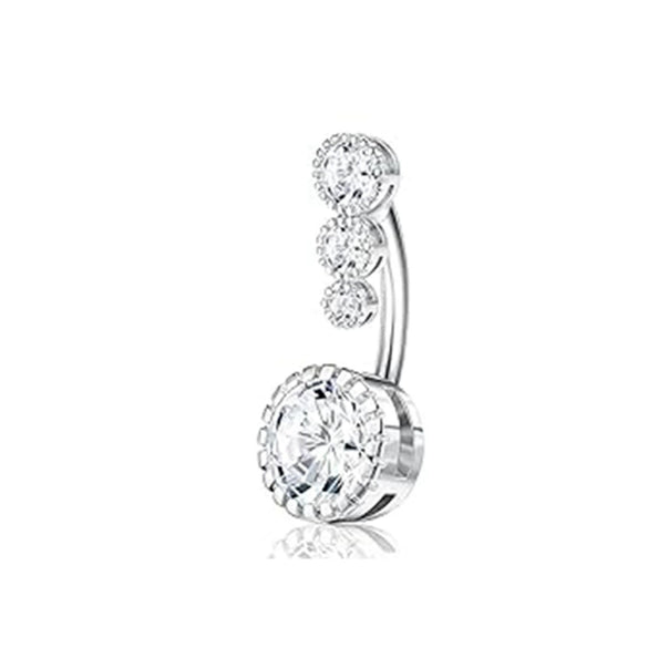 Wholesale Navel Rings Set Stainless Steel Zirconencrusted Drop Shape Electroplating Unisex Body Piercing Jewelry