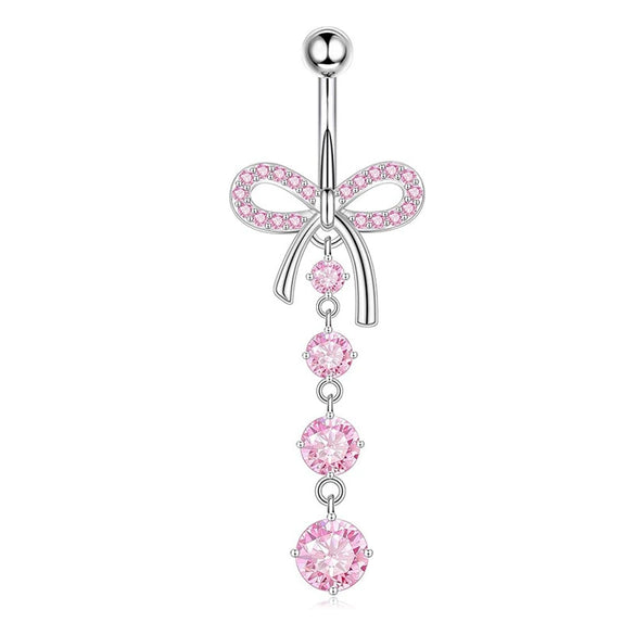 Wholesale Navel Rings Stainless Steel Bowknot Electroplated Body Piercing Jewelry Unisex