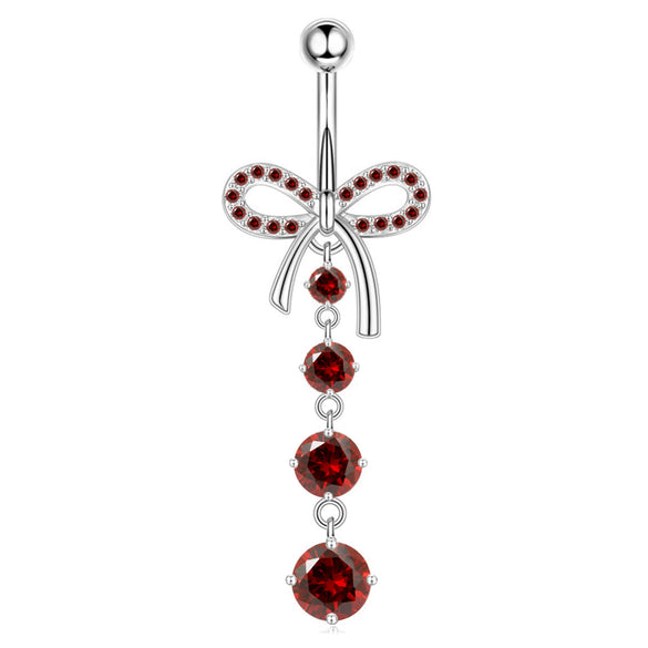 Wholesale Navel Rings Stainless Steel Bowknot Electroplated Body Piercing Jewelry Unisex