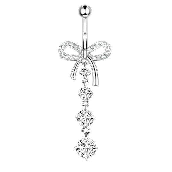 Wholesale Navel Rings Stainless Steel Bowknot Electroplated Body Piercing Jewelry Unisex