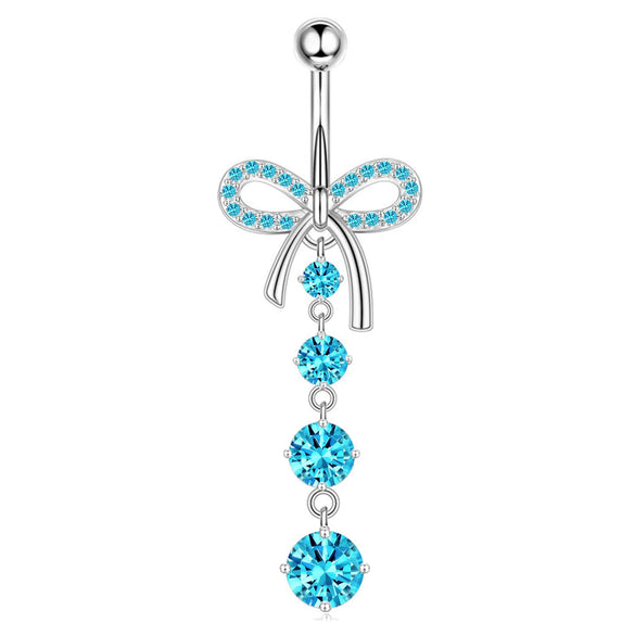 Wholesale Navel Rings Stainless Steel Bowknot Electroplated Body Piercing Jewelry Unisex