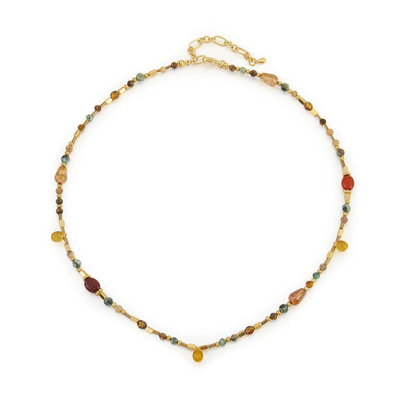 Wholesale Necklace African Pine Red Agate Czech Beads Copper Handmade Geometric Design Women